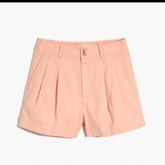 Muted Pink Madewell Pleated Shorts Sz 6 - Picture 3 of 8
